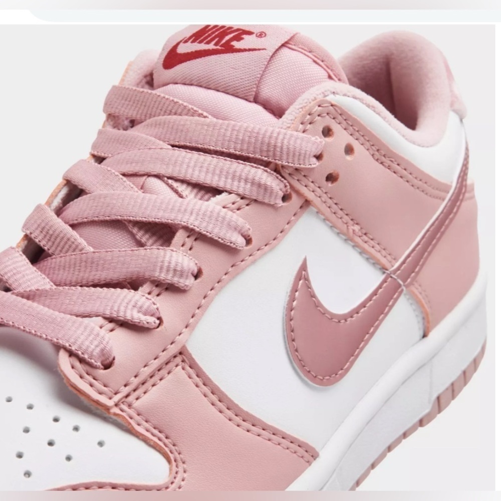UGC BIG KIDS' NIKE DUNK LOW SNEAKERS Pink Glaze/White/Pomegranate Sz 4Y - Picture 3 of 11
